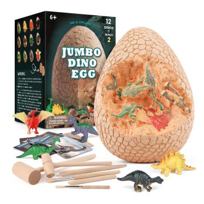 China Wooden Game Dig It Up Dinosaur Egg 14PCS DIY Digging Fossil Excavation Toys Dino Egg Novelty Toys Kids Science Mining Party Favors for sale