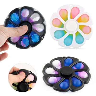 China New Arrival Eco-Friendly Link Dye Spinner Popit Finger Spinner Spinner Toys Jump Flip Spinning Fidget Toys for sale