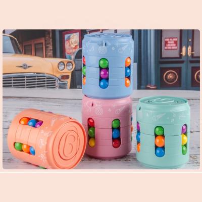 China Eco-friendly Magic Spinner Toys Bean Cans Cube Fingertip Gyro Spinning Toys for sale