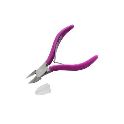 China Colorful Stainless Steel Silicon Handle Spring Cuticle Nipper and Nail Clippers Cuticle Nail Pedicure Pliers Double for sale