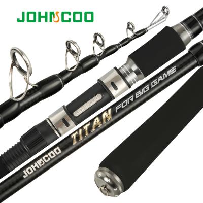 China Big Game 20-100g Super Tough 2.4M Carbon JOHNCOO 2.7M Pike Catfish Carbon Telescopic Fishing Rod for sale