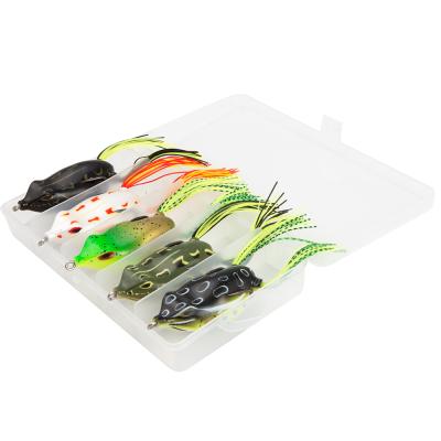 China JOHNCOO Hot Sale 20g 5pcs 7cm Soft Frog Fishing Lures Set With 7cm 20g Lure Box for sale