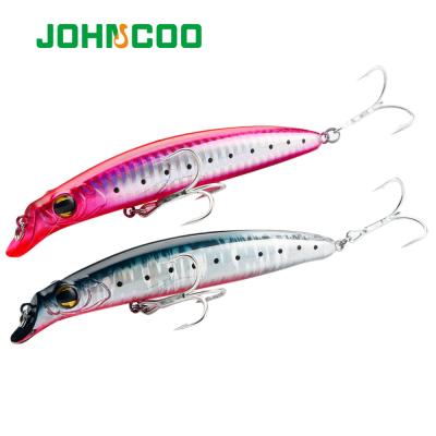 China Outdoor Activities Fishing JOHNCOO 105mm 18.5g 3D Eyes Minnow Realistic Slow Sinking Lure Bass Fishing Lures for sale