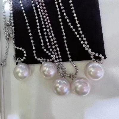 China Full Body S925 Sterling Silver Diamond Chain, Big Edison Circle Light 11-12mm White Fine Edison Circle Light Romantic Freshwater Jewelry Pearl Pen for sale