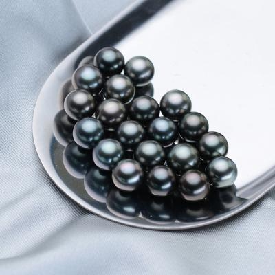 China Natural Black Wholesale Freshwater Pearl AAA Grade 8-9mm Round Pearl Price Big Real Freshwater Loose Pearl for sale