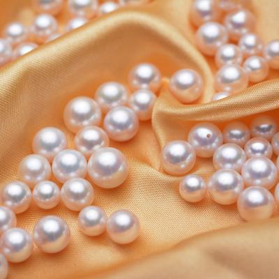 China Natural Freshwater Pearl 7mm White Color 8mm Freshwater Pearl Round Beads Strand Factory Cultured Pearls Wholesale for sale