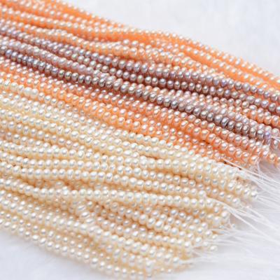 China Pearl AAA Button Shape Freshwater White Pearl Beads Strings for sale