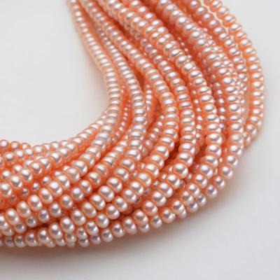 China High Quality Natural Loose Shape Button String Natural Pink Freshwater Pearl Beads For Pearl Jewelry Bracelet for sale