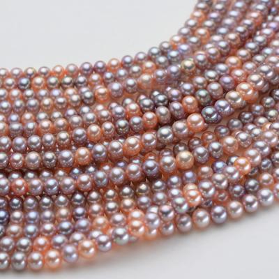 China Round Shape Real Multicolor Real Freshwater Pearl Bead Strand Natural Freshwater Pearl String String for sale