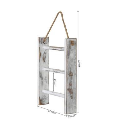 China Factory Direct New Design Modern Wholesale 3 Floor Wall Mounted Towel Storage Ladder for sale