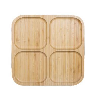 China Home or Storage Wholesale Customized Good Quality Bamboo Squares Fruit Trays Snack Tray for sale