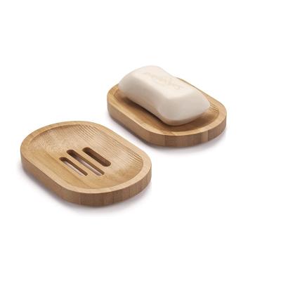 China Factory Supply Attractive Price Modern Natural Bamboo Oval Soap Dish Box Long Service Life for sale