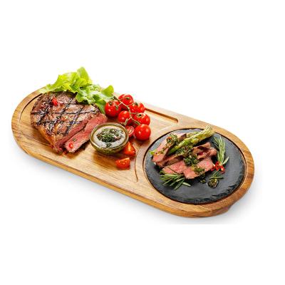 China New Price Attractive Oval Type Wooden Slate Serving Home Or Storage Tray Environmentally Friendly for sale