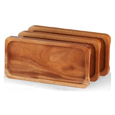 China Home or Storage High Quality Simplicity Widely Used Solid Wood Serving Rectangular Tray for sale