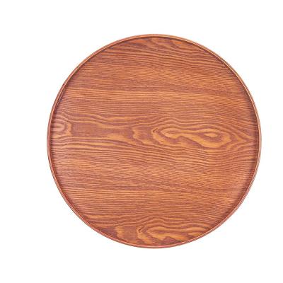 China Newest Design Home or Simplicity Top Quality Red Round Storage Solid Wood Dinner Dish for sale