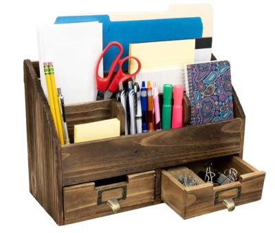 China Viable factory direct multifunctional bamboo and wooden desktop cosmetic storage box for sale