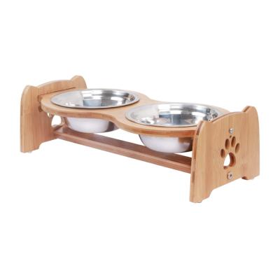 China Sustainable Customized Adjustable Overhead Pet and Cat Food Bowl Dog Water Bowl Vertical Feeder for sale