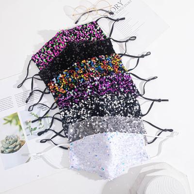 China 2021 Amazon Design Hot Sale Eco-friendly Reusable Fashion Stylish Women Sequin Face Maskes For Women for sale