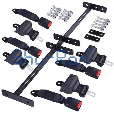 China Universal Metal Golf Cart Retractable 4 or 2 Passenger Belt &Bracket Kit & Bracket Kit Golf Cart Accessory Seat Belt for sale