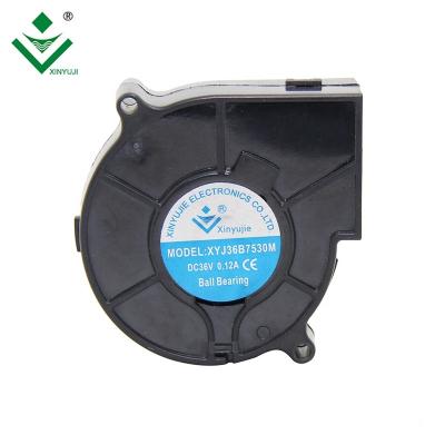 Chine CE Ventilation 75x75mm 12 Volt DC Micro Blower Fan 5V DC 7530 Blower Fan DC 24V 3 Pin Wire FG à vendre