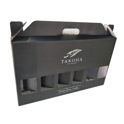 China Tablero corrugado 6 paquetes de botellas de cerveza portador de tamaño personalizado cajas de vino en venta