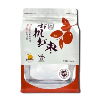 China Embalaje de alimentos orgánicos Bolsa de cremallera con fondo plano y ventana transparente en venta