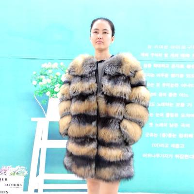 China Natural Lady Fashion Outerwear New Arrival Winter Fur Jacket Real Fox Fur Coat Waterproof Warm Thick 6 Tiers for sale