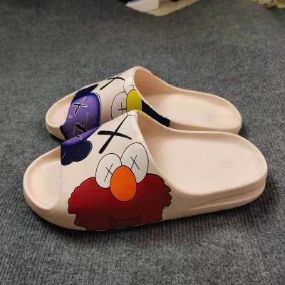 China New Summer Anti-Smell 2021 Custom Unisex Sandals Men's Flat Slide Shoes Women Slip On Eva Yeezy Indoor Fish Mouth Beach Ladies Slippers for sale