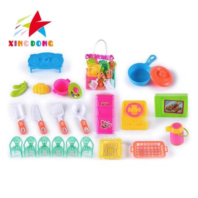 China Pretend Play Toy Set Cheap Cute Pretend Play Educational Simulation Kitchen Cooking Tableware Play Set for sale