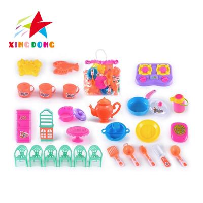 China Pretend Play Toy Set Cute Pretend Play Toys Educational Simulation Kitchen Cooking Tableware Play Toy Set for sale