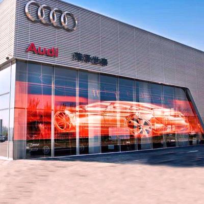 China Outdoor Transparent Stage LED Screen 3D Smart Full Color Interactive Display P3.91 Glass Wall Advertising for sale