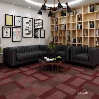 China Modern Design China Jacquard Anti-Slip Removable PP Office Carpet Tiles For 5 Star Hotel Flooring Carpet for sale