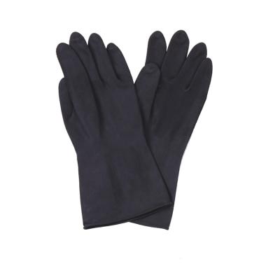 China 30cm Chemical Resistant Black Industrial Latex Gloves LX01100 with Smooth Surface for sale