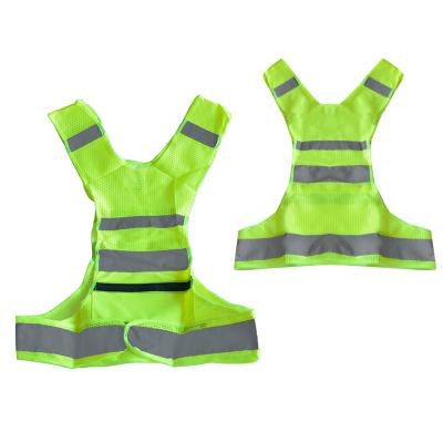 China Polyester Fabric High Visibility Reflective Running Riding Warning Vest for Road Safety for sale