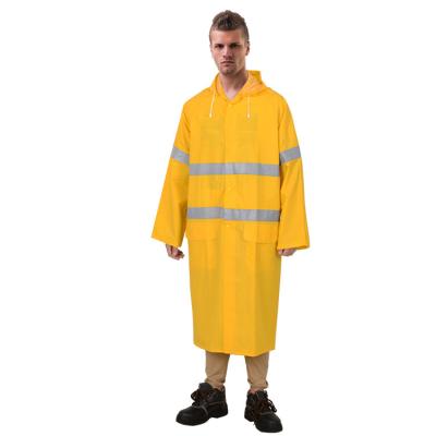 China 22KG N.W. PVC/ Polyester Rain Gear Hood with High Visible Reflective Safety Rain Coat for sale