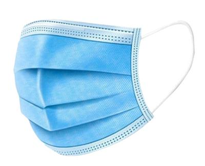 China 3-Ply Face Cover Máscaras faciais Máscara protetora para adultos não tecida em azul para respiração à venda