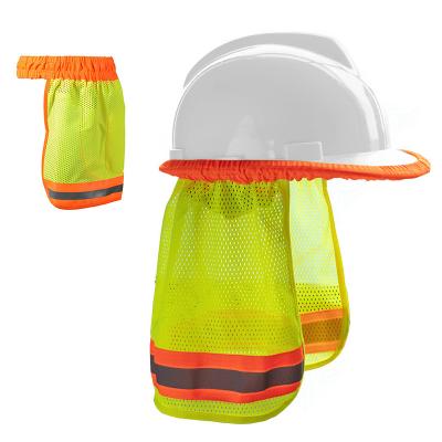 China Protector de cuello de sombrilla solar reflectante para el exterior Hardhat Unisex Polyester Mesh Material en venta