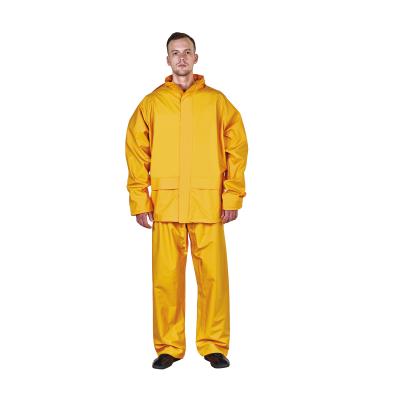 China Equipamento de chuva fato de chuva amarelo capuzado e fita refletora G.W. à venda