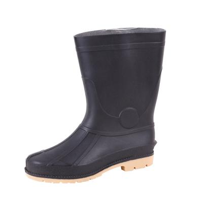 China Steel Toes CE EN 20347 PVC Safety Rainboots with Midi Boot Height and Reflective Tape for sale