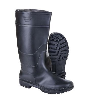 China RB108 Black Italy Style PVC Safety Rain Boots without Steel Toe with Knee-High Design for sale