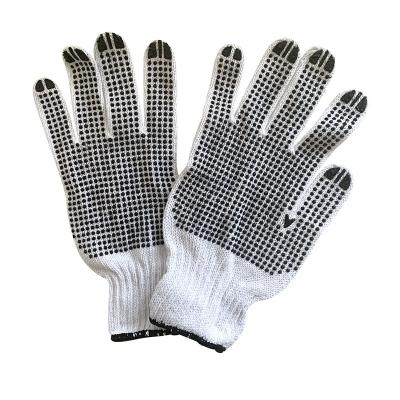 China C078D2-B T/C Guantes de trabajo de protección de algodón de doble cara con puntos de PVC para el número de modelo en venta