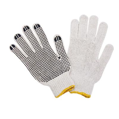 China Guantes de algodón blanco con puntos de PVC para trabajos de construcción C078D1-N 20-27cm 40g-100/PR en venta