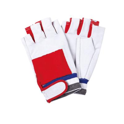 China Anti-cut LP14002 Pig Grain Leather Gloves Half Finger and 10.5 Inches for Driver for sale