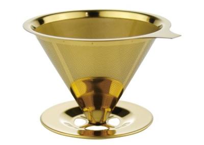 China Clever Paperless Coffee Dripper Gold Color Stainless Steel Coffee Filter for sale