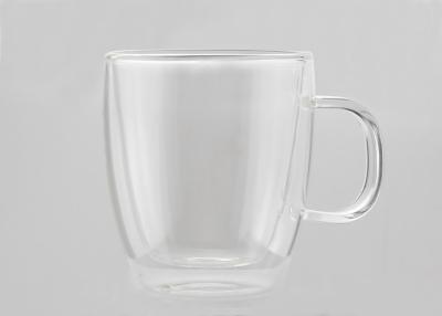 China High End Double Walled Glasses With Handles , Double Layer Glass Cup for sale