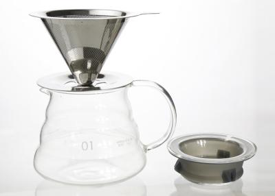 China Portable gießen über Tropfenfänger-Kaffeemaschine 4 Schale, die mit Glastopf doppel-wandig ist zu verkaufen