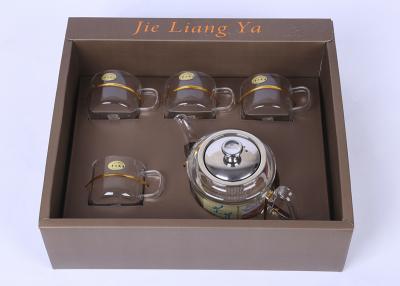 China Infuser-Teekanne tee der hohen Qualität Glasmit Wärmer und 4 Schalen Kapazität des Topf-21oz/600ml zu verkaufen