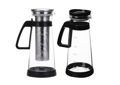 China Professional Ice Tea Maker / Glass Infusion Pitcher With Stainless Steel Filter for sale