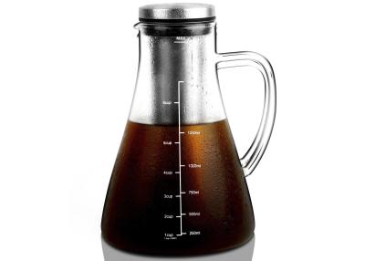 China 1.5L 304SS Iced Coffee Pitcher , Reusable Transparent Cold Brew Pitcher for sale