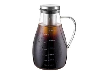 China Professional 1.7L Cold Brew Coffee Maker Reusable With Double Walled Filter for sale